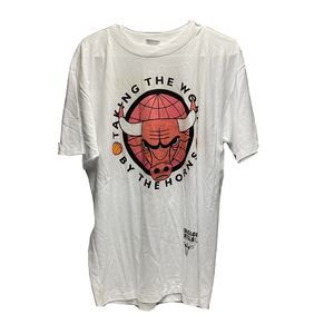 Chicago Bulls Lottery Taking The World By The Horns T Shirt Mens Size Large